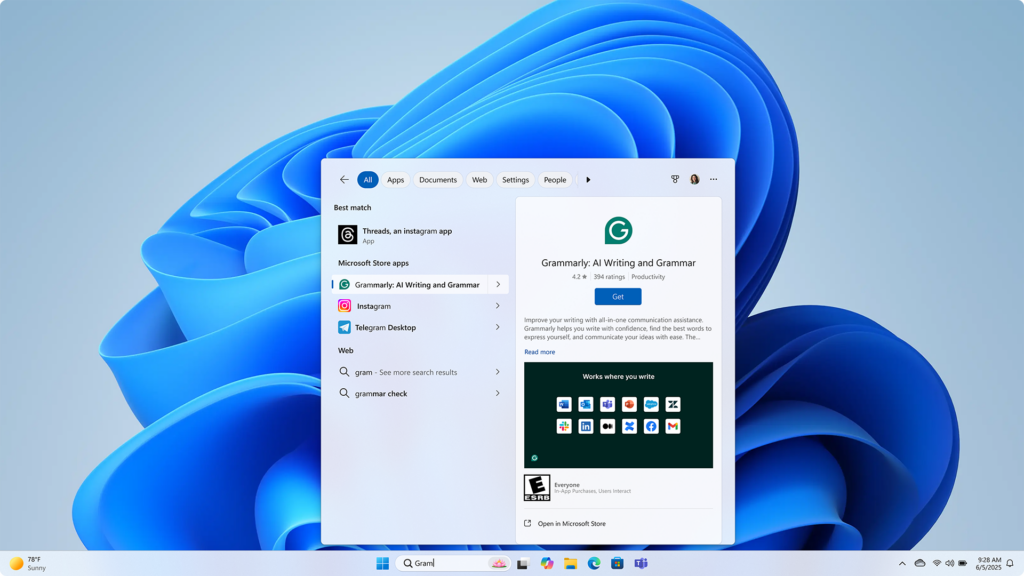 Khám phá trong tìm kiếm Windows.